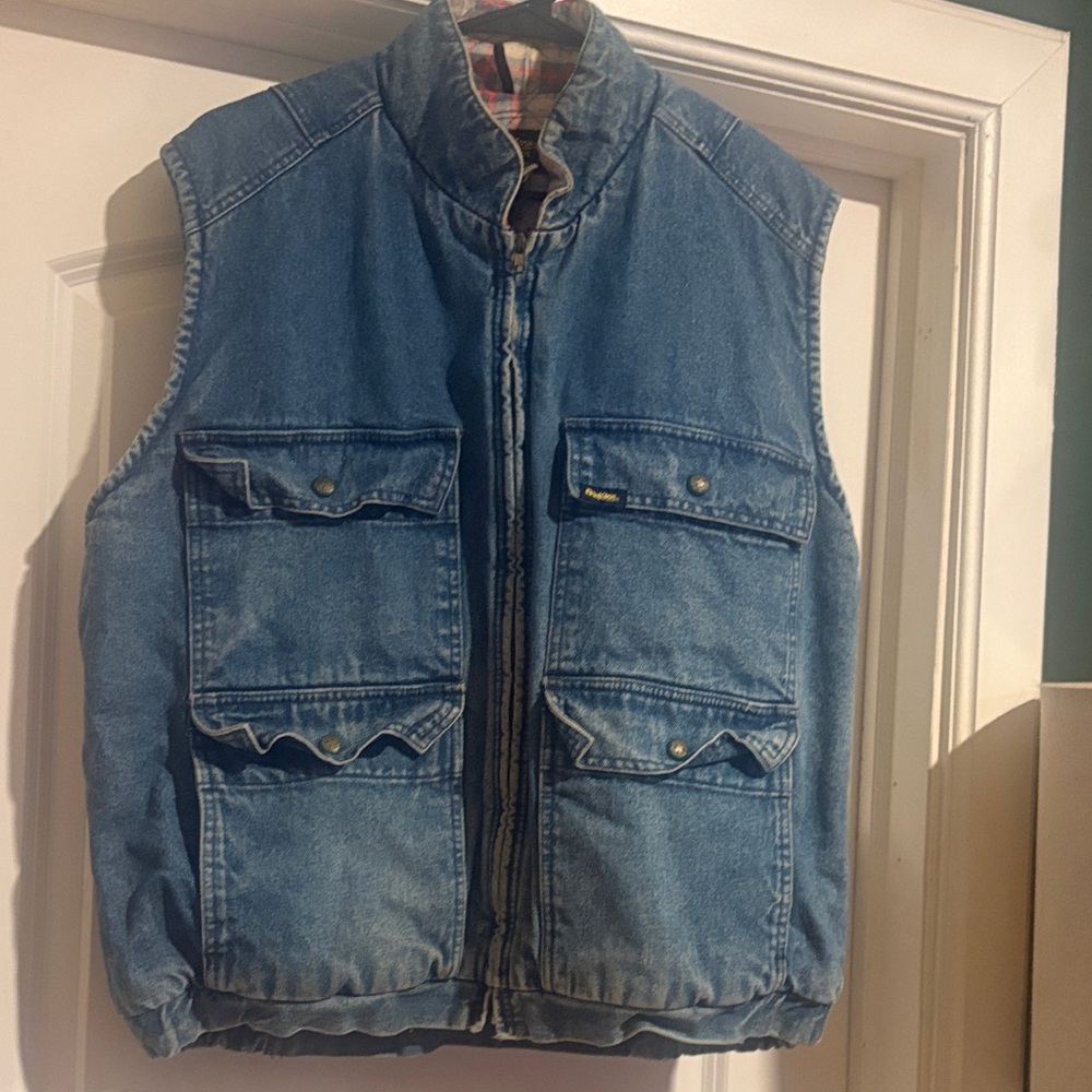 Vintage OshKosh B'gosh Men's Denim Field Vest - Light Blue